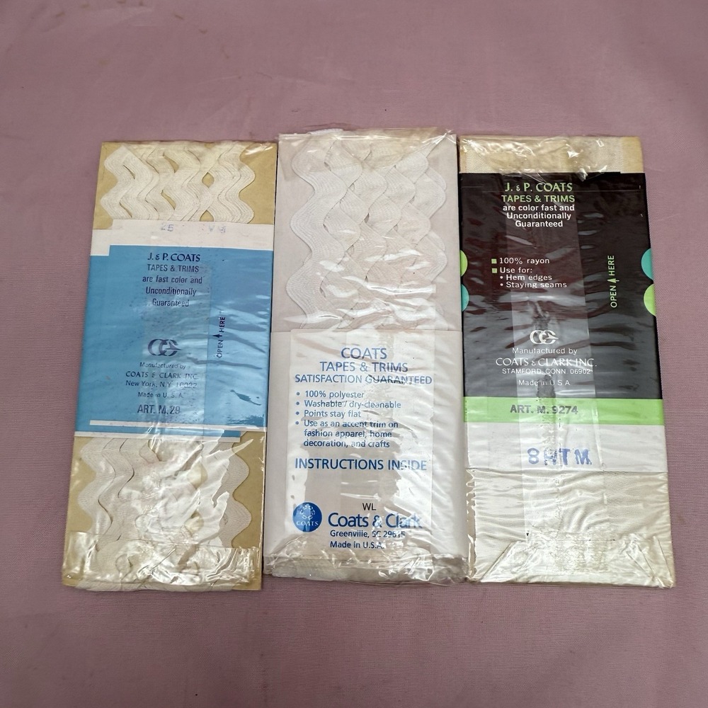Vintage Sewing Notions Lot 20+ Sealed Bias Tape Rick Rack Lace Trim Hem Facing - Picture 10 of 16